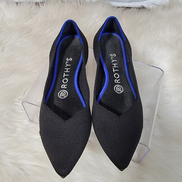 Rothy's Shoes - Rothy's The Point Ballet Flats Black Solid Knit Comfort Shoes Women Office Vegan